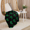 Nigeria Home Green Map on Black, Sherpa Blanket