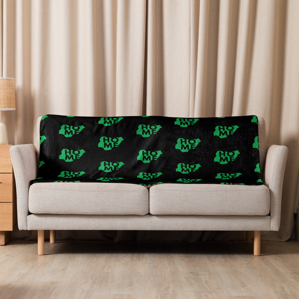 Nigeria Home Green Map on Black, Sherpa Blanket