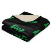 Nigeria Home Green Map on Black, Sherpa Blanket