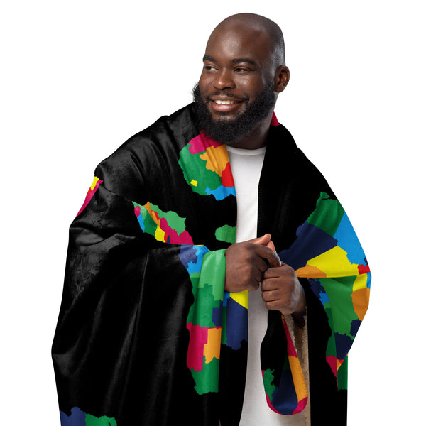 Africa Sherpa Blanket - All Countries Map