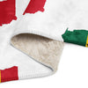 Ghana Map & Flag Sherpa Blanket - White