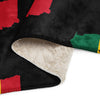 Ghana Map & Flag Sherpa Blanket - black