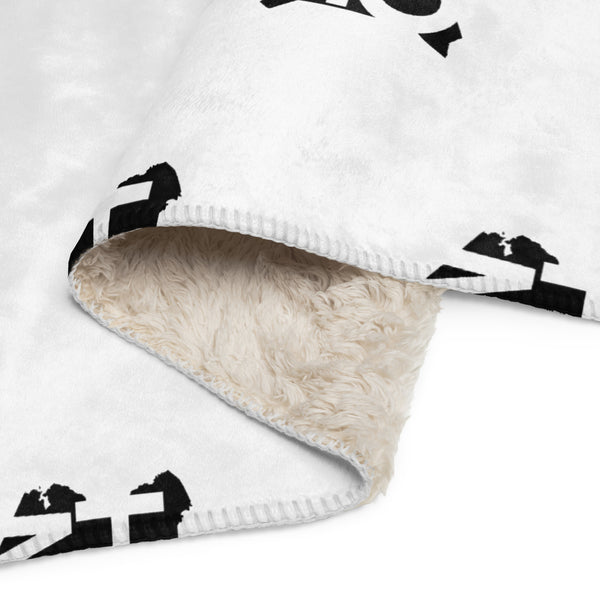 Kenya Home Map on White, Sherpa Blanket