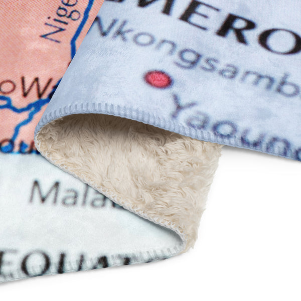 Nigeria Map Sherpa Blanket