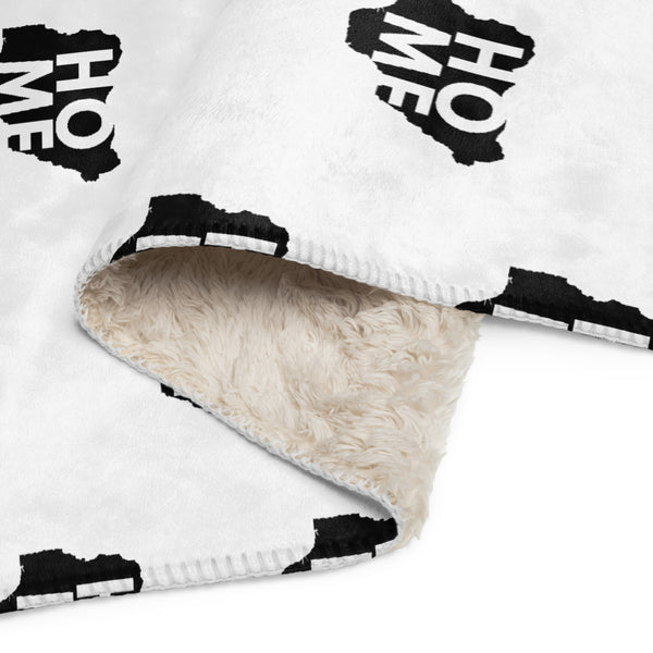 Nigeria Home Map on White, Sherpa Blanket