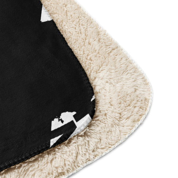 Kenya Home Map on Black, Sherpa Blanket