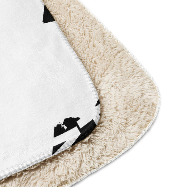 Kenya Home Map on White, Sherpa Blanket