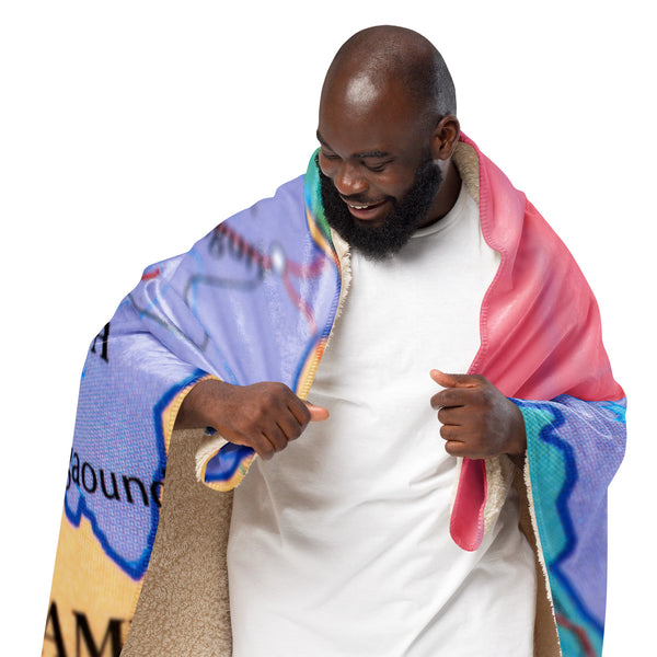 Nigeria Map Sherpa Blanket