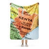 Kenya Map, Sherpa Blanket
