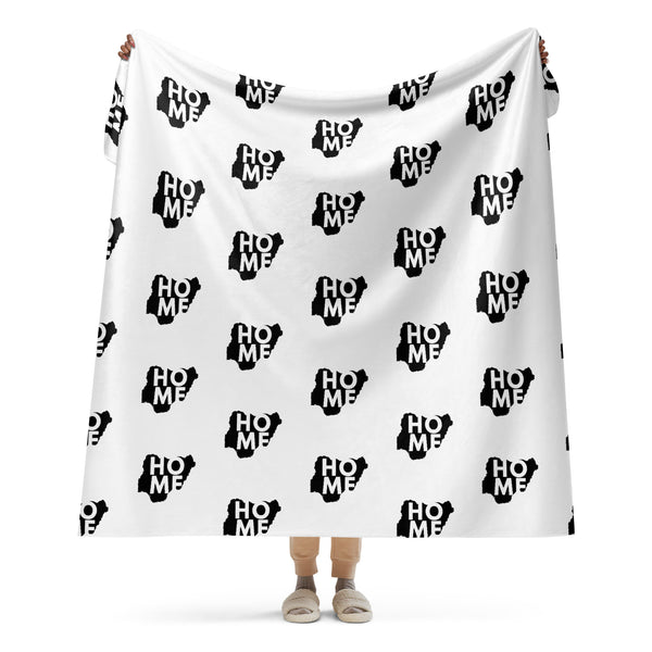 Nigeria Home Map on White, Sherpa Blanket