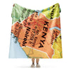 Kenya Map, Sherpa Blanket