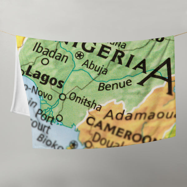 Nigeria Throw Blanket - Nigeria Map
