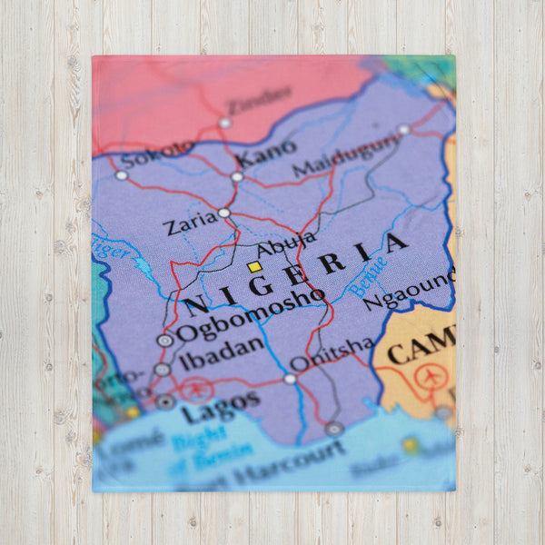 Nigeria Throw Blanket - Nigeria Map