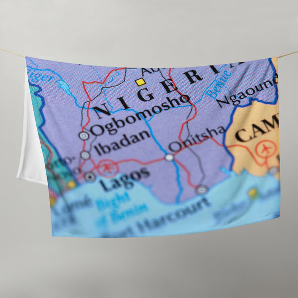 Nigeria Throw Blanket - Nigeria Map