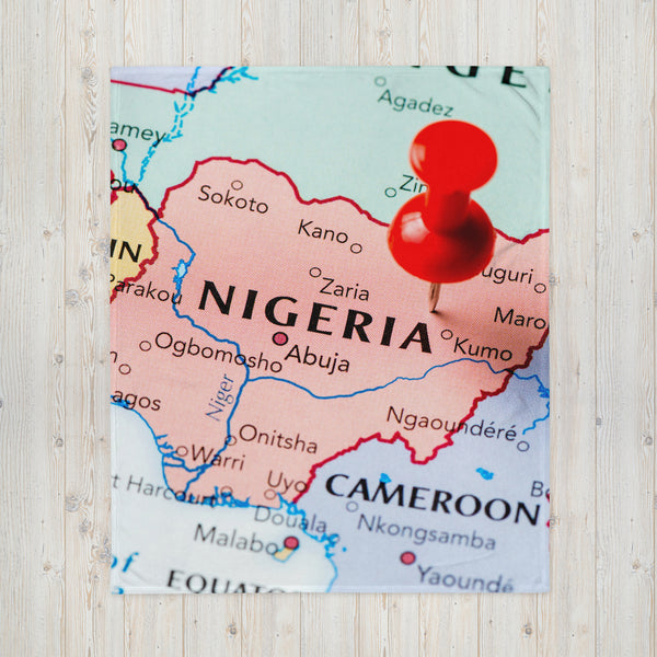 Nigeria Throw Blanket - Nigeria Map