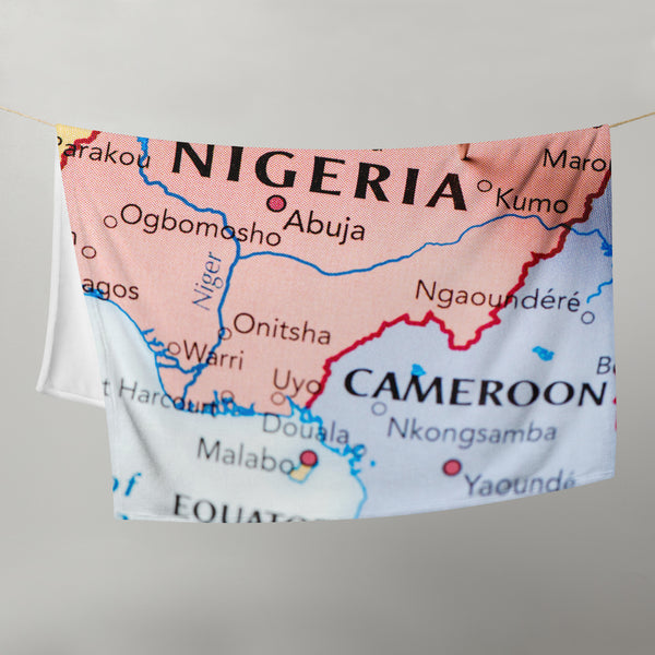 Nigeria Throw Blanket - Nigeria Map