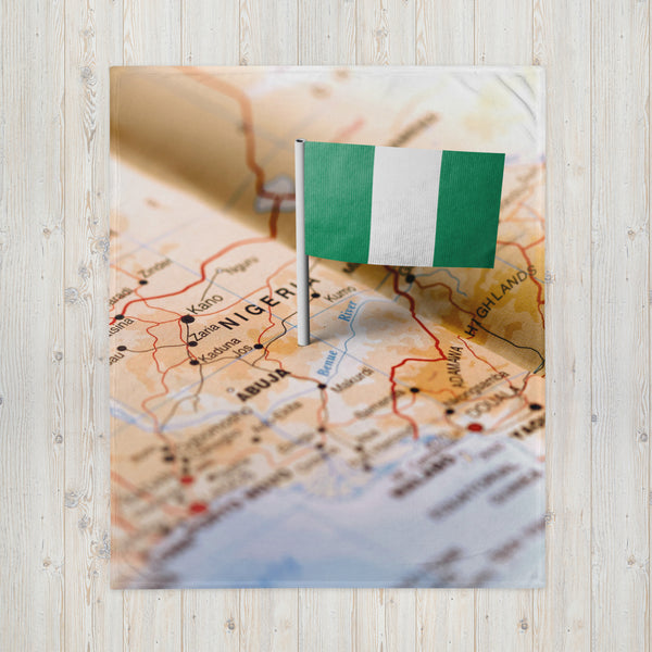 Nigeria Throw Blanket - Nigeria Map