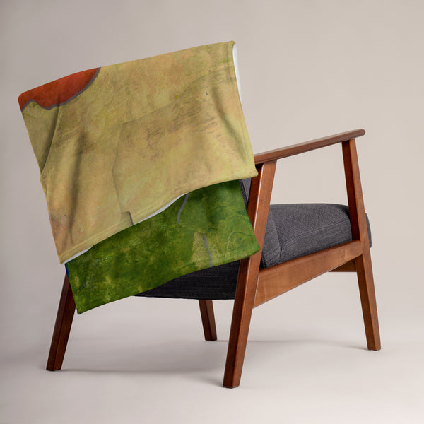 Nigeria Throw Blanket - Nigeria Rugged Map
