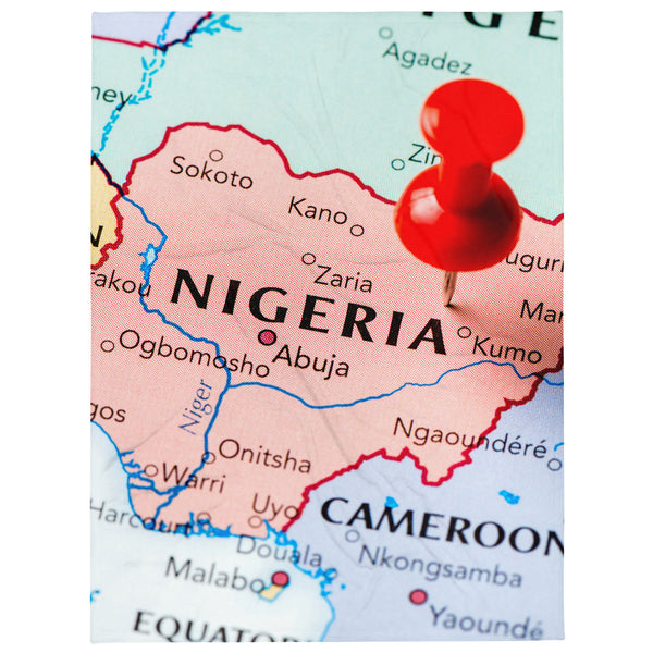 Nigeria Throw Blanket - Nigeria Map
