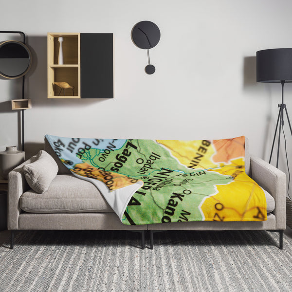 Nigeria Throw Blanket - Nigeria Map