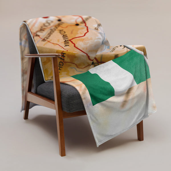 Nigeria Throw Blanket - Nigeria Map