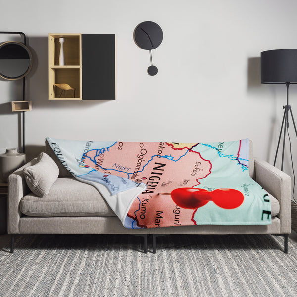 Nigeria Throw Blanket - Nigeria Map