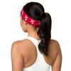 Kenya Headband - White Map on Crimson Fabric