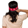 Kenya Headband - White Map on Crimson Fabric