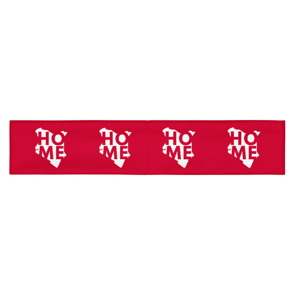 Kenya Headband - White Map on Crimson Fabric