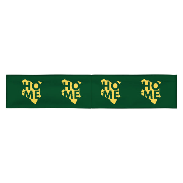 Kenya Headband - Yellow Map on Forest Green Fabric