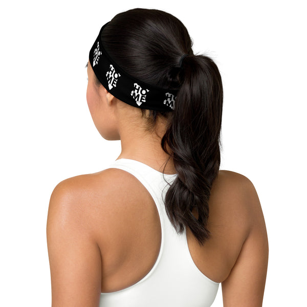 Kenya Head band - White Map on Black Fabric
