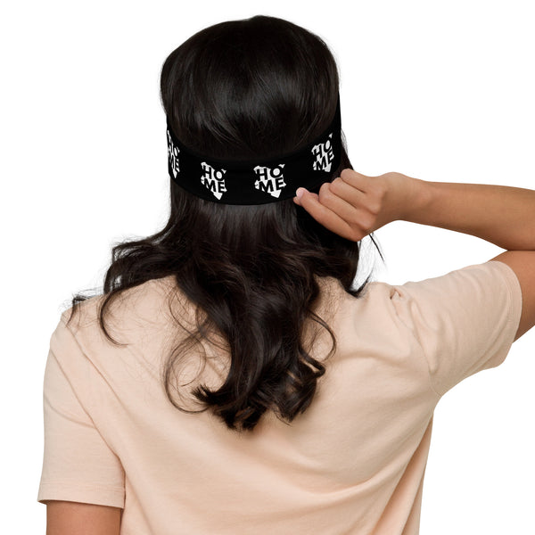 Kenya Head band - White Map on Black Fabric