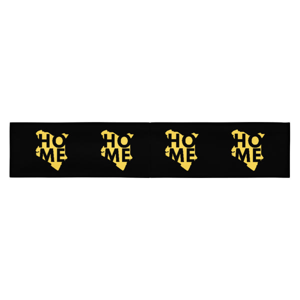 Kenya Head band - Yellow Map on Black Fabric