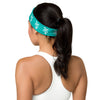 Kenyan Headband - White Map on Iris Blue Fabric