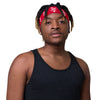 Kenya Headband - White Map on Crimson Fabric