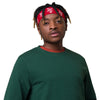 Kenya Headband - White Map on Crimson Fabric
