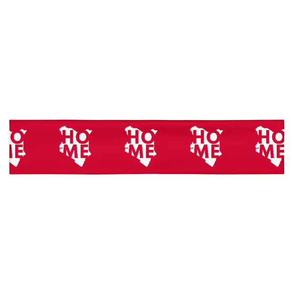 Kenya Headband - White Map on Crimson Fabric