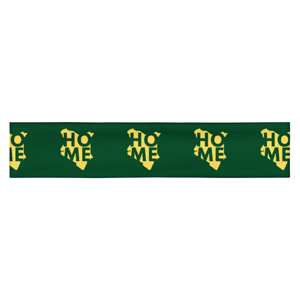 Kenya Headband - Yellow Map on Forest Green Fabric