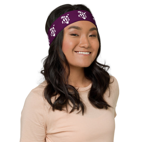 Kenya Headband - White Map on Tyrian Purple Fabric