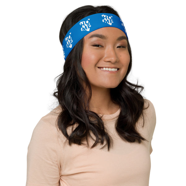 Kenya Headband - White Map on Navy Blue Fabric