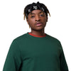 Kenya Head band - White Map on Black Fabric