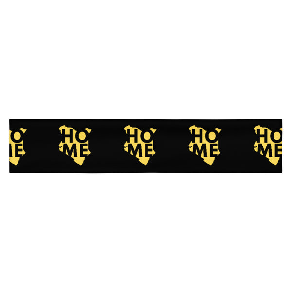 Kenya Head band - Yellow Map on Black Fabric