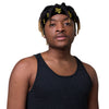 Kenya Head band - Yellow Map on Black Fabric