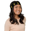 Kenya Head band - Yellow Map on Black Fabric