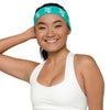 Kenyan Headband - White Map on Iris Blue Fabric