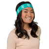 Kenyan Headband - White Map on Iris Blue Fabric