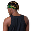 Kenya Headband - Yellow Map on Forest Green Fabric