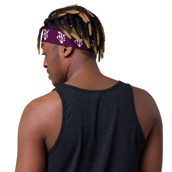 Kenya Headband - White Map on Tyrian Purple Fabric
