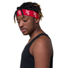 Kenya Headband - White Map on Crimson Fabric