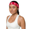 Kenya Headband - White Map on Crimson Fabric